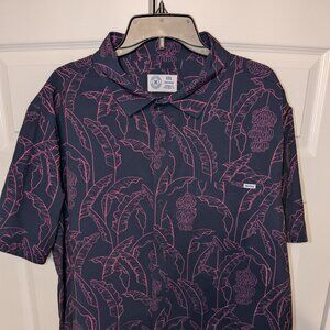 Hurley Navy & Pink Tropical Hawaiian Shirt - Men's XXL - Like New